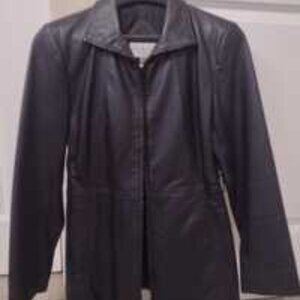Women's black leather jacket